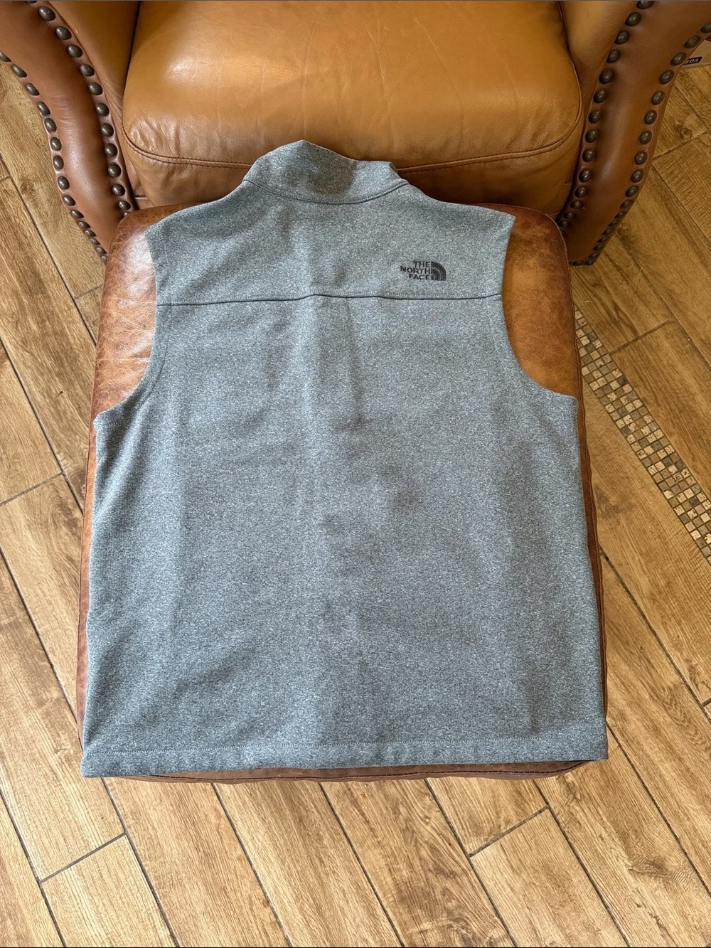 The North Face Men’s WindWall Full Zip Softshell Vest Sz Medium Light Grey Black